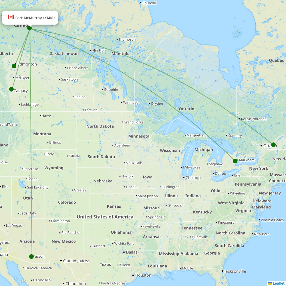 Route map over YMM airport