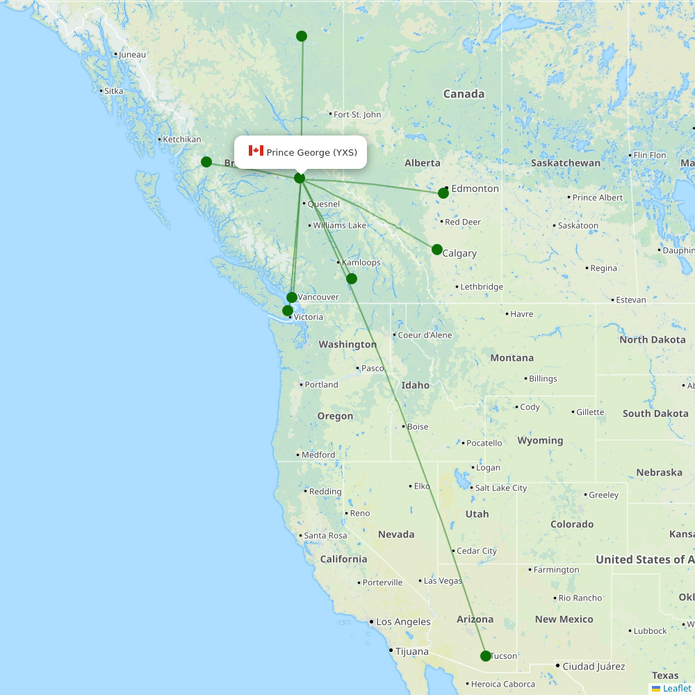 Route map over YYF airport