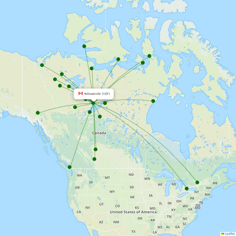 Yellowknife destination map