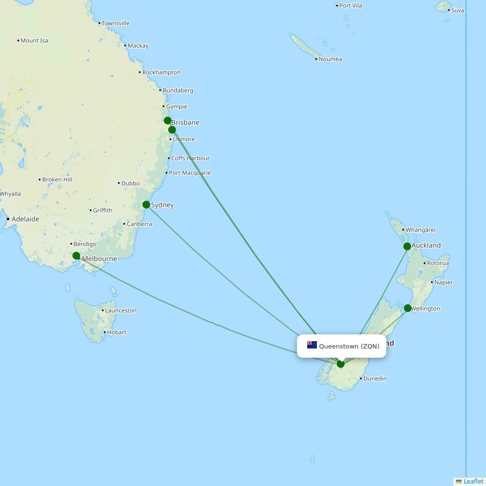 Queenstown destination map